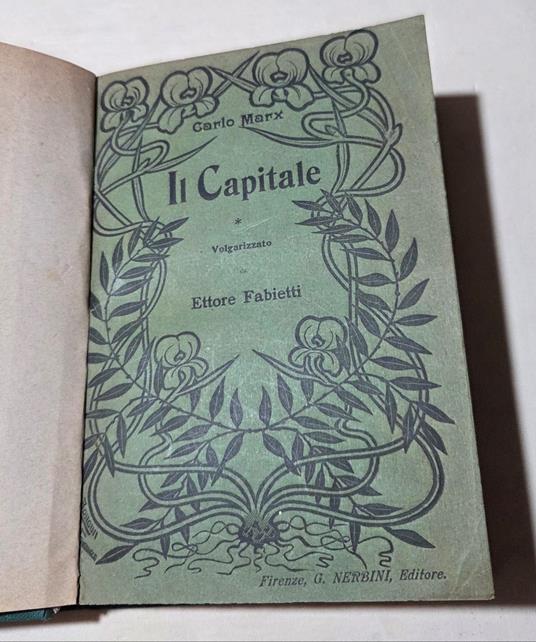 Il Capitale - Riassunto e volgarizzato da Ettore Fabietti - Carlo Mari - copertina