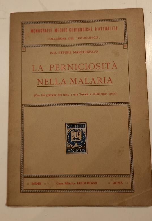 La perniciosità nella malaria - copertina