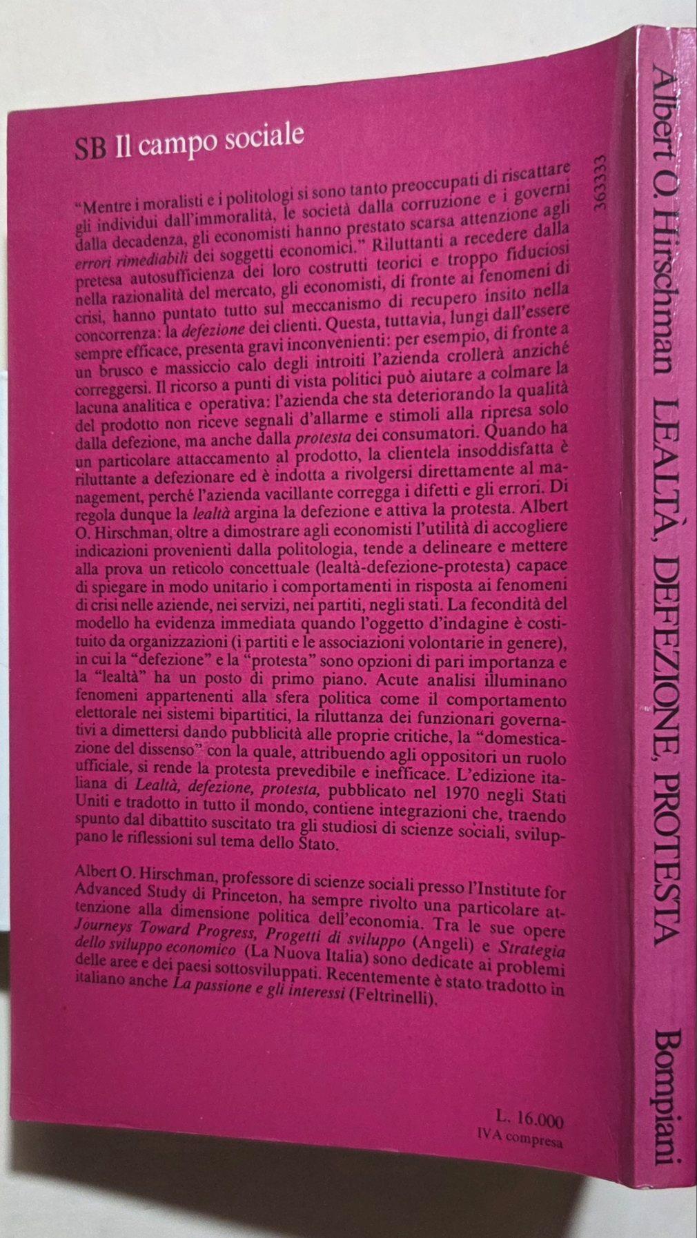 Lealtà defezione protesta