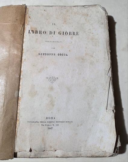 Il libro di Giobbe - Giuseppe Costa - copertina