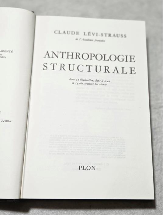 Anthropologie structurale - copertina