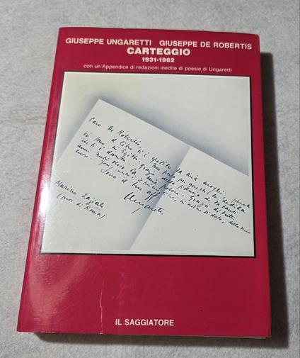 Carteggio 1931- 1962 - copertina