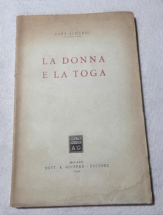 La donna e la toga - Zara Algardi - copertina