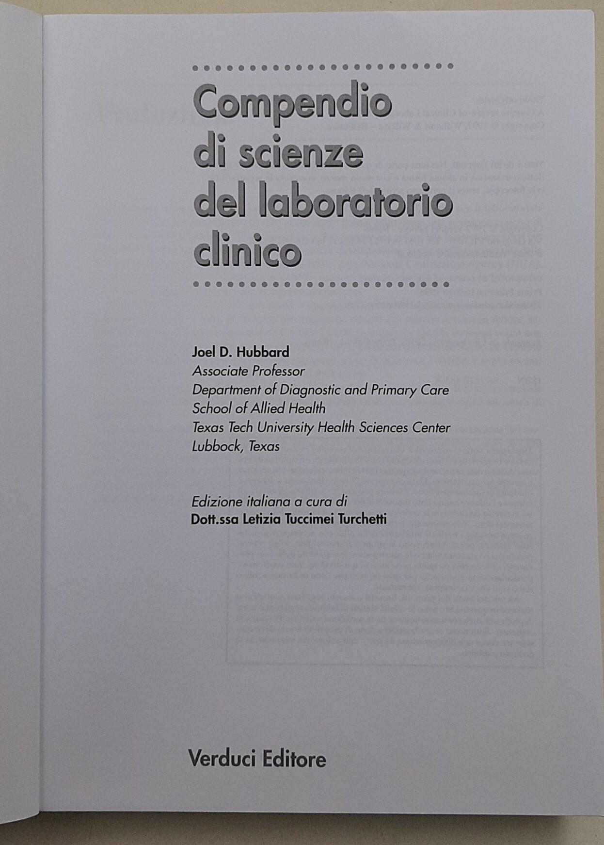 Compendio si scienze del laboratorio clinico