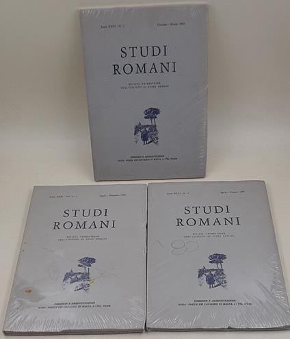 Studi Romani- Anno XXXI - nn. 1-2 3/4 - 3 Voll. completo 1983 - copertina