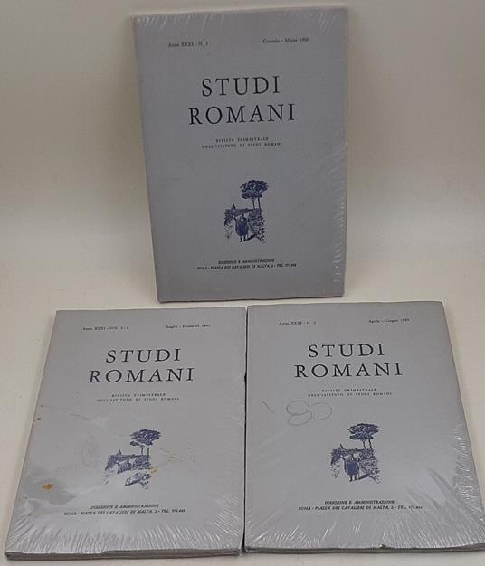 Studi Romani- Anno XXXI - nn. 1-2 3/4 - 3 Voll. completo 1983 - copertina