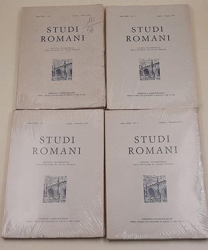 Studi Romani - anno XXII - nn, 1-2-3-4- 4 Voll.- completo 1974 - copertina