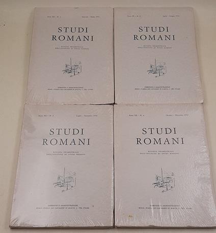 Studi Romani - anno XX, nn. 1-2-3-4 4 Voll.- completo 1972 - copertina