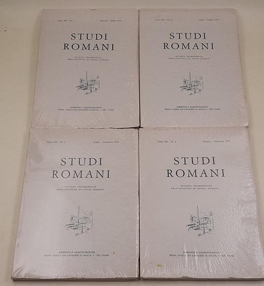 Studi Romani - anno XX, nn. 1-2-3-4 4 Voll.- completo 1972 - copertina