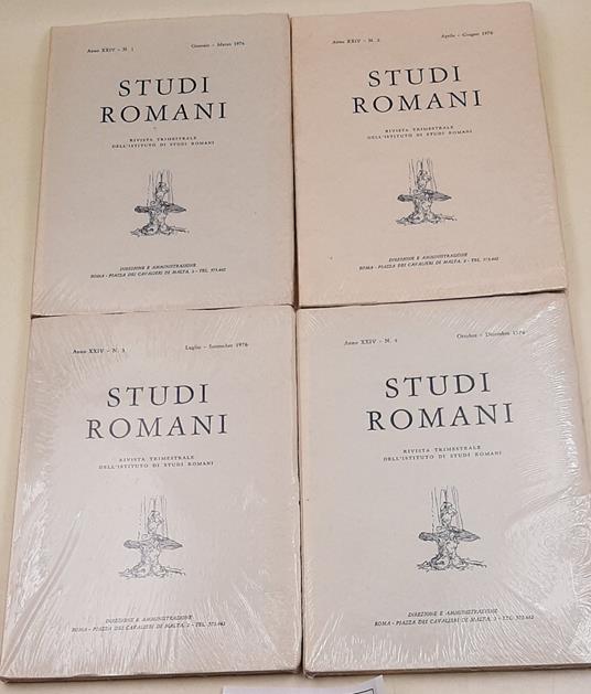 Studi Romani - Anno XXIV nn. 1-2-3-4 4 Voll. completo 1976 - copertina