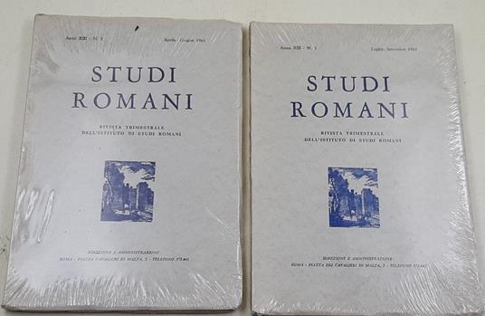 Studi Romani - Anno XIII, nn. 2- 3 - 2 Voll - copertina
