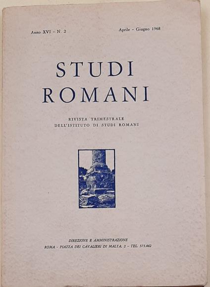 Studi Romani- Anno XVI, n' 2 - copertina