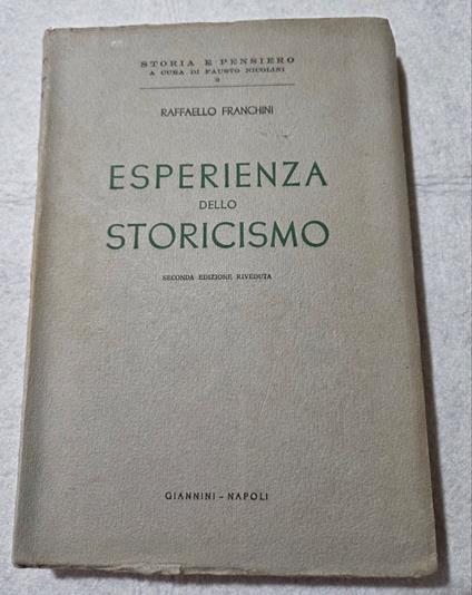 Esperienza dello storicismo - copertina