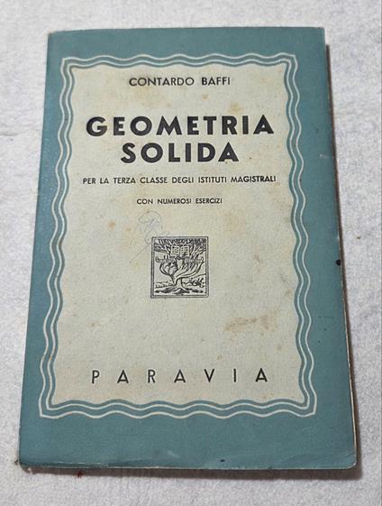 Geometria solida per la terza classe degli istituti magistrali - copertina