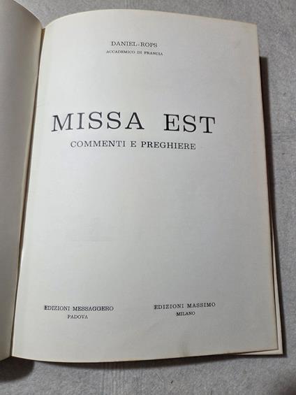 Missa est - commenti e preghiere - copertina