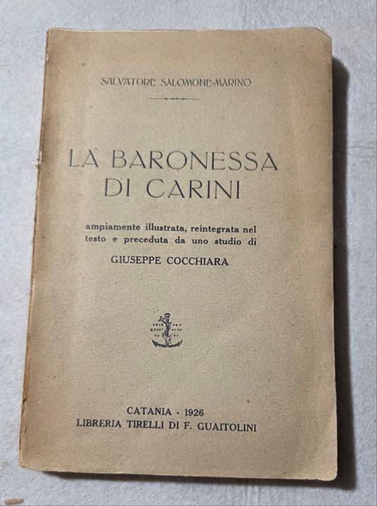 La Baronessa di Carini - copertina
