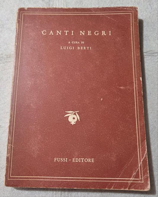 Canti negri - copertina