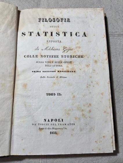 Filosofia della statistica - Tomo Iì - copertina
