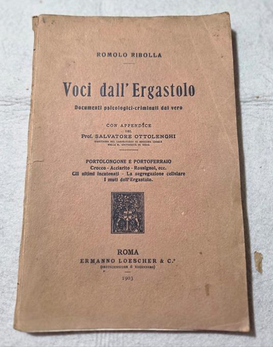 Voci dall'ergastolo - Documenti psicologici-criminali dal vero - copertina