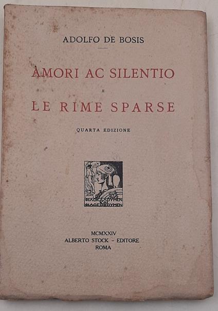 Amori ac silentio e Rime sparse - copertina