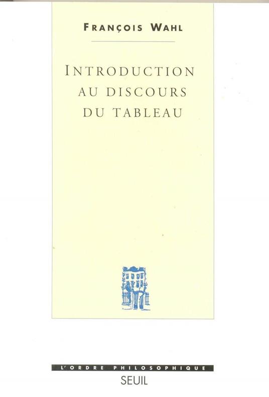 Introduction au discours du tableau - copertina