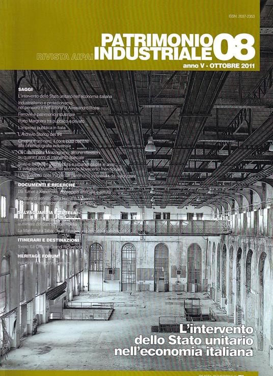 Patrimonio Industriale 08 - Anno V, ottobre 2011 - copertina
