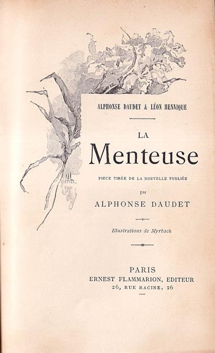 La Menteuse - Alphonse Daudet - copertina