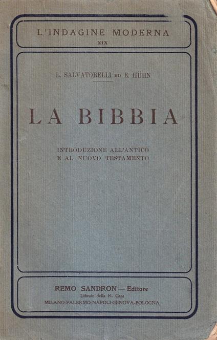 La Bibbia. Introduzione all'Antico e al Nuovo Testamento - L. Salvatorelli - copertina