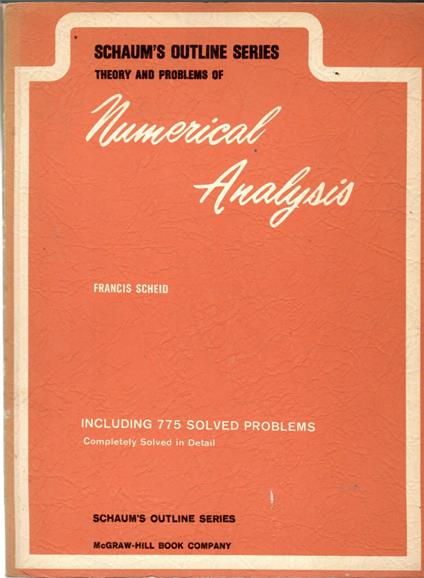 Theory and Problems of Numerical Analysys - Francis Scheid - copertina