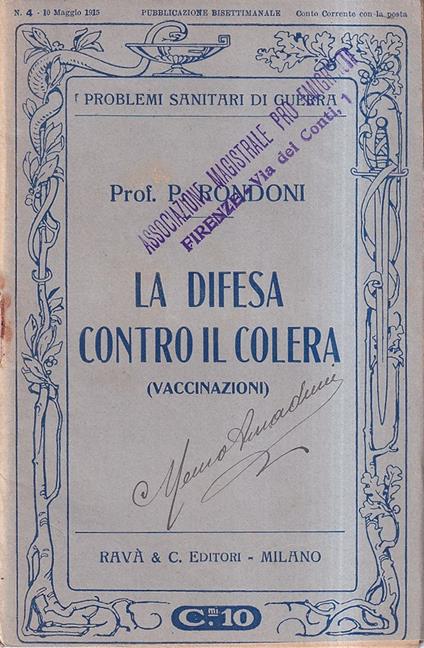 La difesa contro il colera - copertina