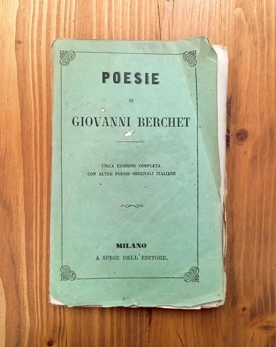 Poesie - Giovanni Berchet - copertina