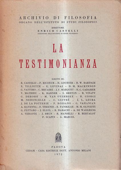 La testimonianza - copertina