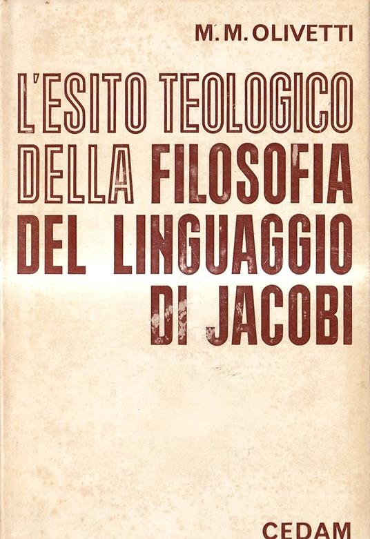 L' esito teologico della filosofia del linguaggio di Jacobi - copertina