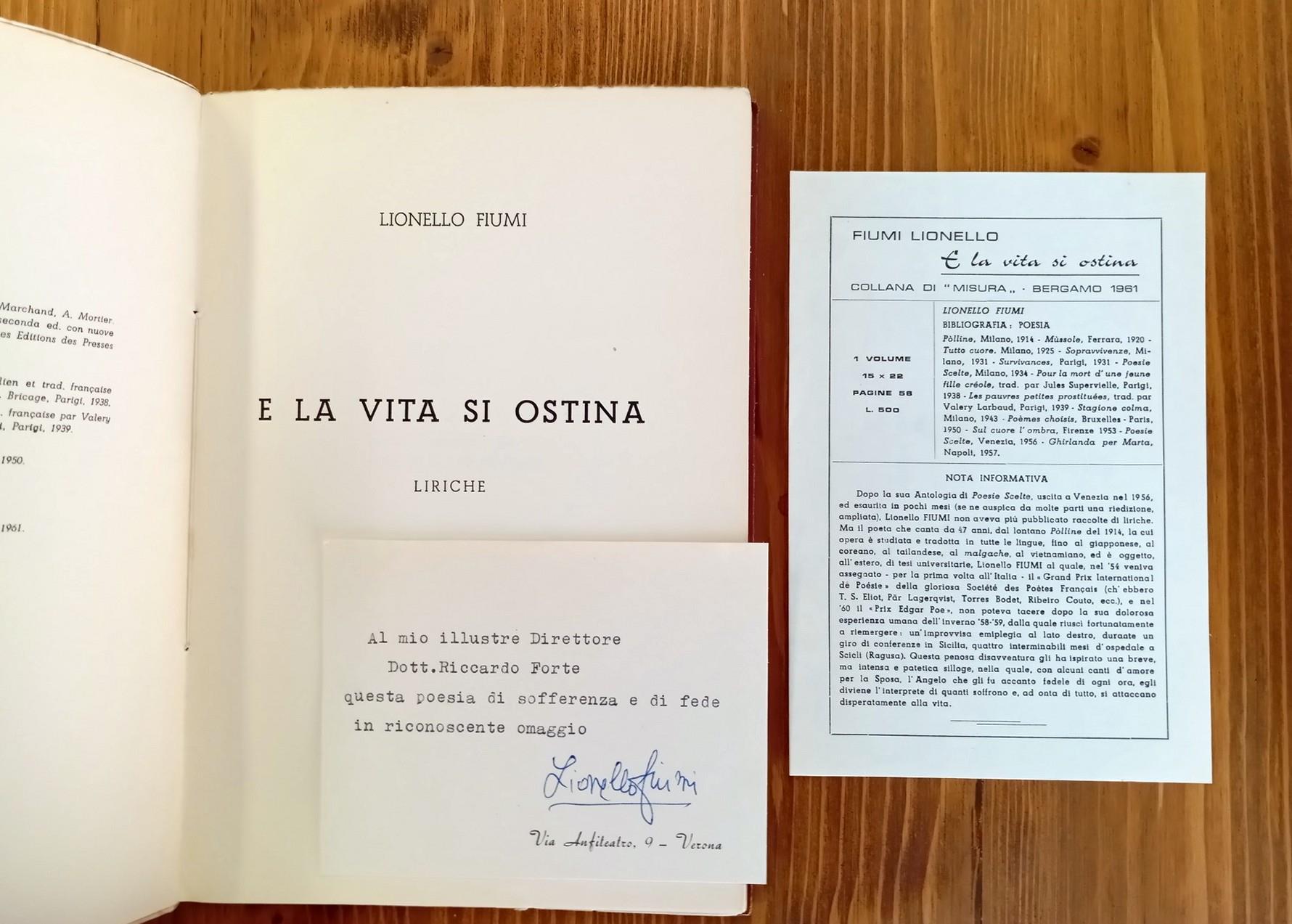 E la vita si ostina. Liriche