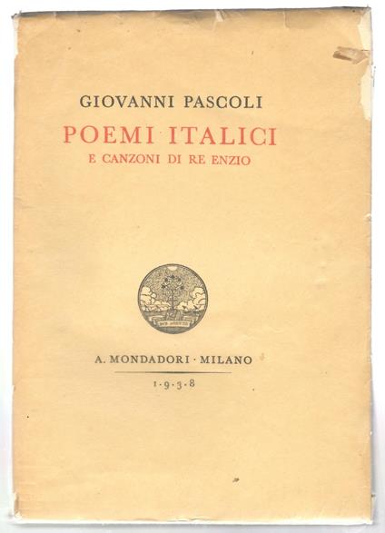 Poemi Italici e Canzoni Di re Enzio - Giovanni Pascoli - copertina