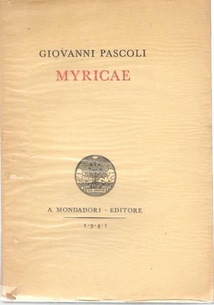 Myricae - Giovanni Pascoli - copertina