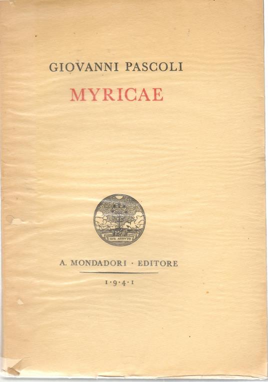 Myricae - Giovanni Pascoli - copertina