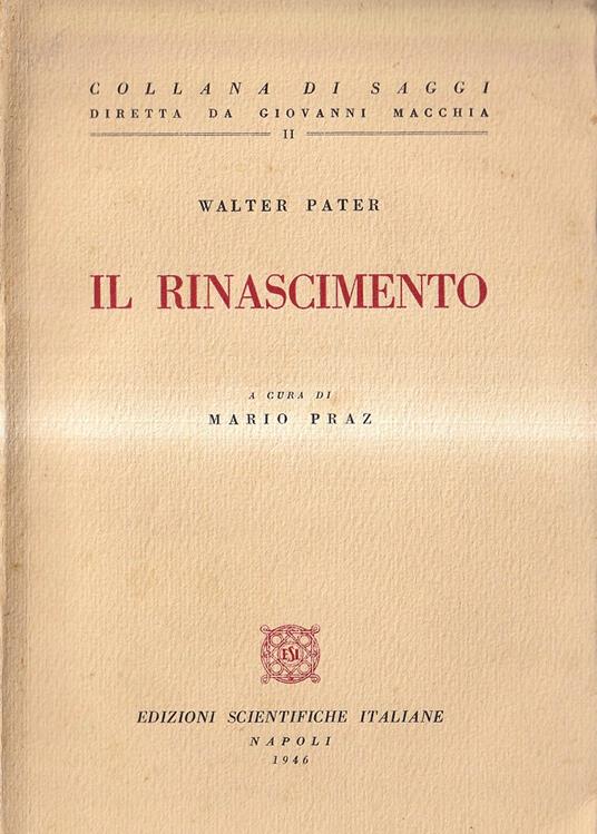 Il Rinascimento - Walter Pater - copertina