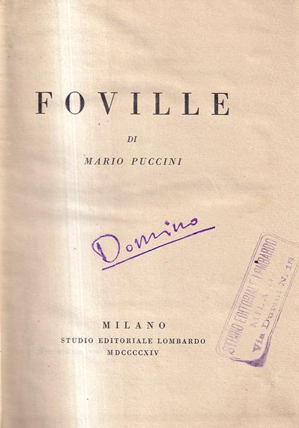 Foville - Mario Puccini - copertina