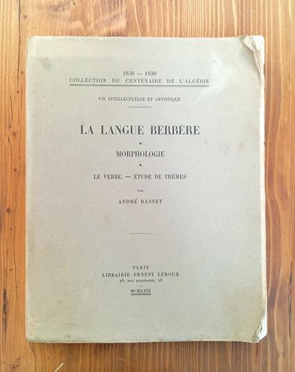 La langue berbère. Morphologie: Le verbe - étude des thèmes - copertina