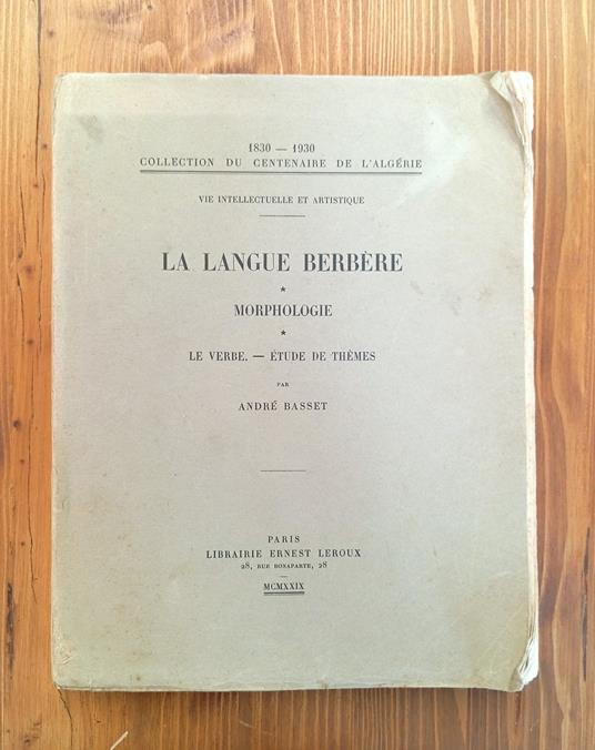 La langue berbère. Morphologie: Le verbe - étude des thèmes - copertina