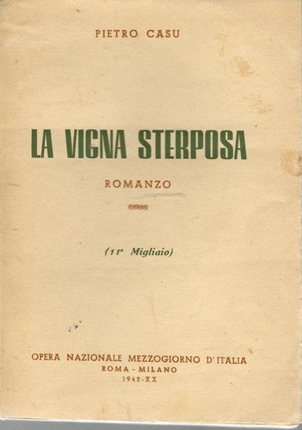 La vigna sterposa - Pietro Casu - copertina