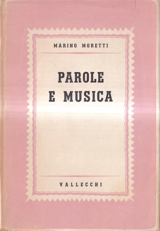 Parole e musica - Marino Moretti - copertina