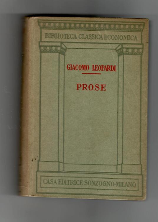 Prose - Giacomo Leopardi - copertina