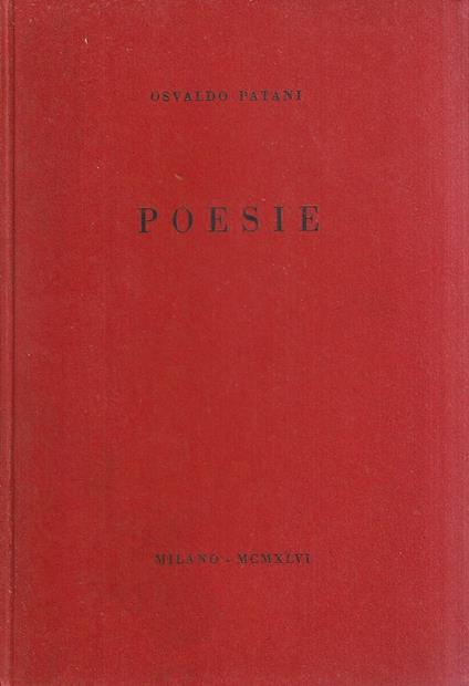 Poesie - Osvaldo Patani - copertina