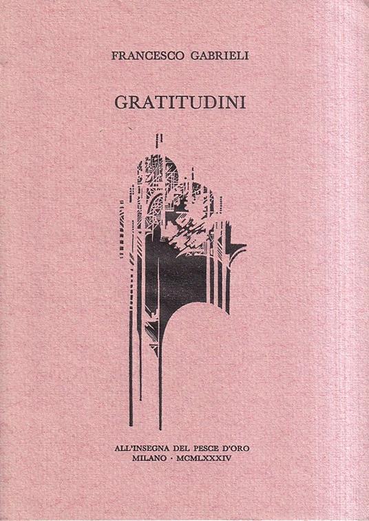 Gratitudini - Francesco Gabrieli - copertina