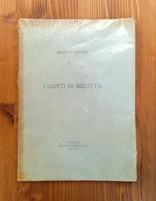 I canti di Mèlitta - Giuseppe Lipparini - copertina