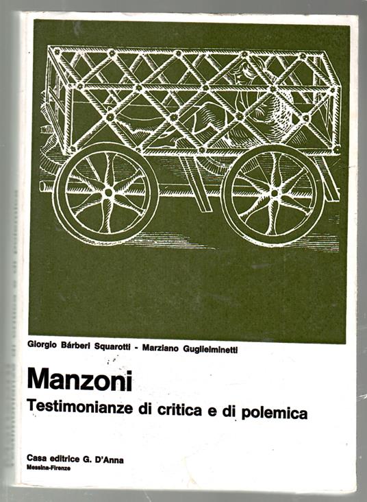 Manzoni. testimonianze di critica e di polemica - copertina