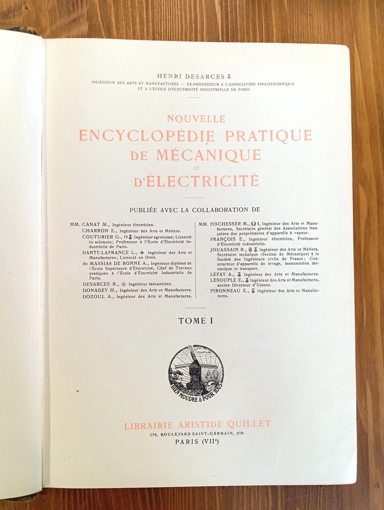 Nouvelle encyclopédie pratique de mécanique et d'électricité - Vol. I, II et III