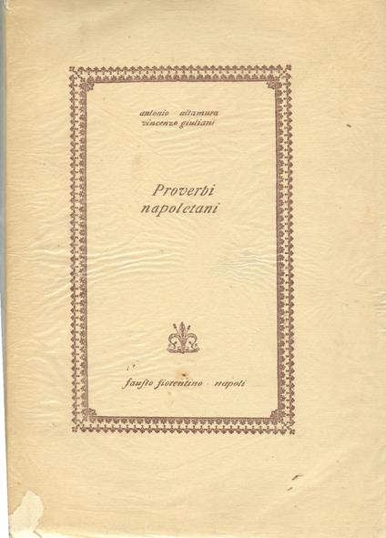 Proverbi napoletani - Antonio Altamura - copertina